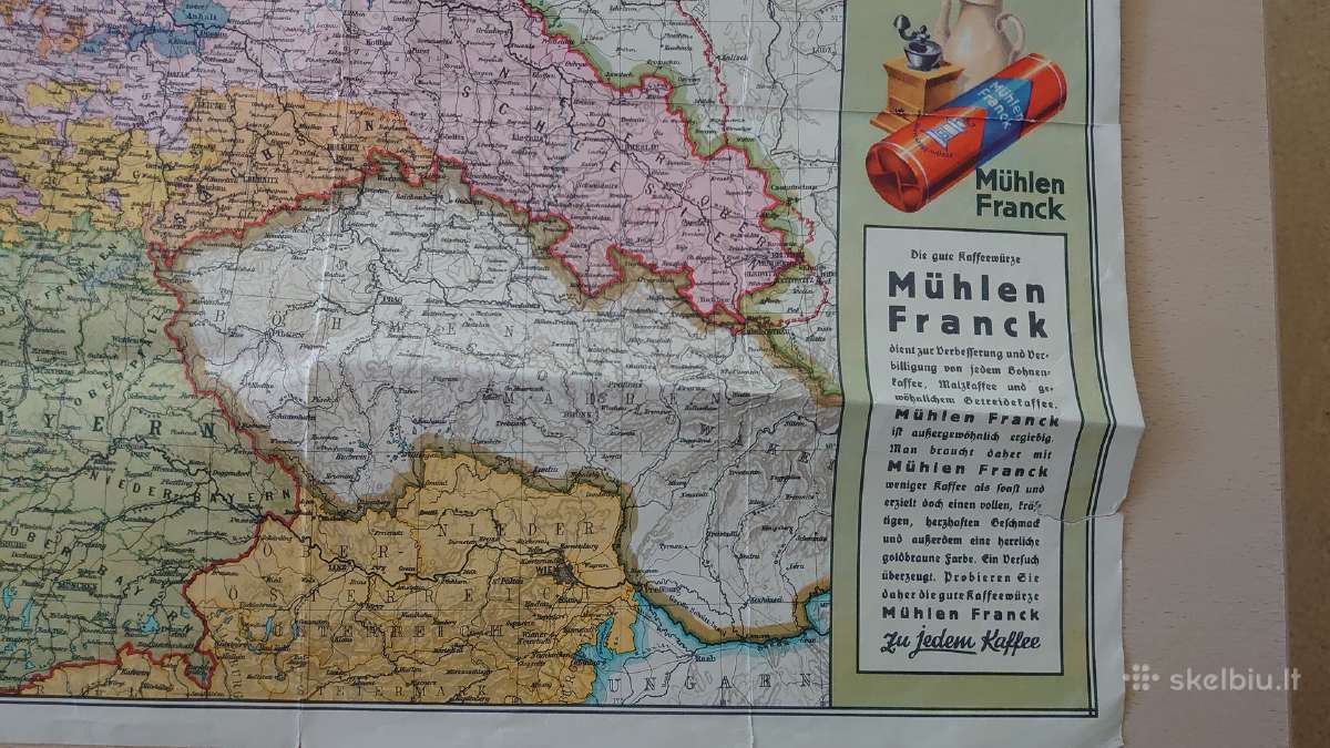 Originalus Vokietijos reklaminis žemėlapis - nuotraukos Nr. 5