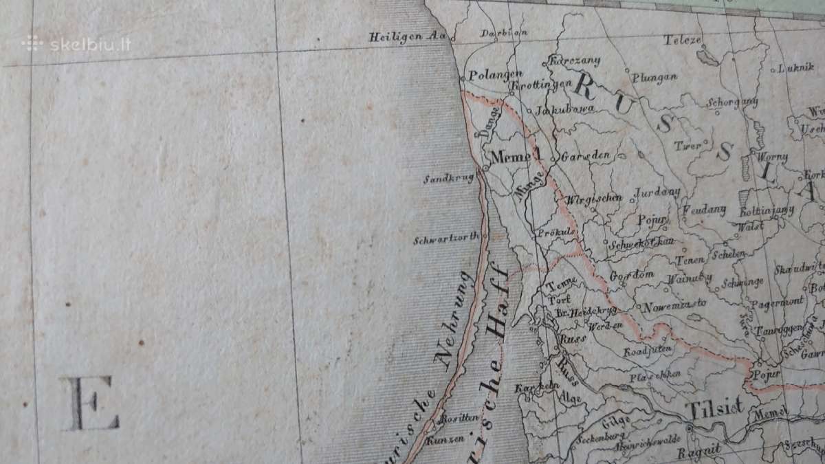 Originalus Prūsijos žemėlapis 1826 m. - nuotraukos Nr. 5