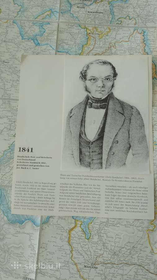 Vokietijos paštų ir kelių žemėlapis 1841 m. - nuotraukos Nr. 21