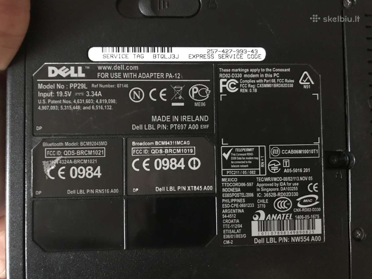 Dell Studio 1537 Inspiron 1750, 1525 Dalimis - nuotraukos Nr. 10