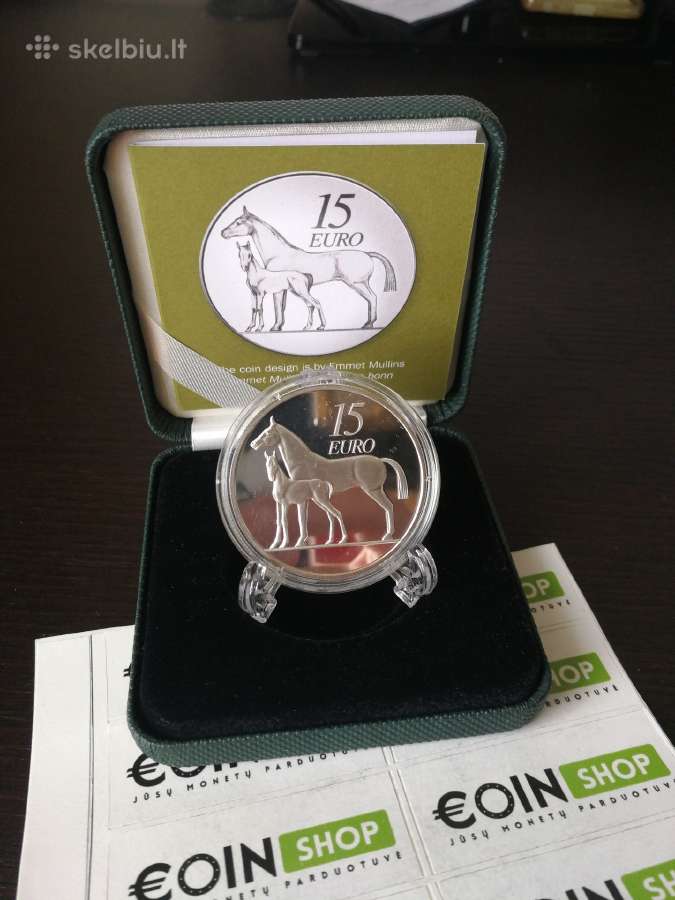 Airija 2010 15€ sidabrinė moneta Arklys
