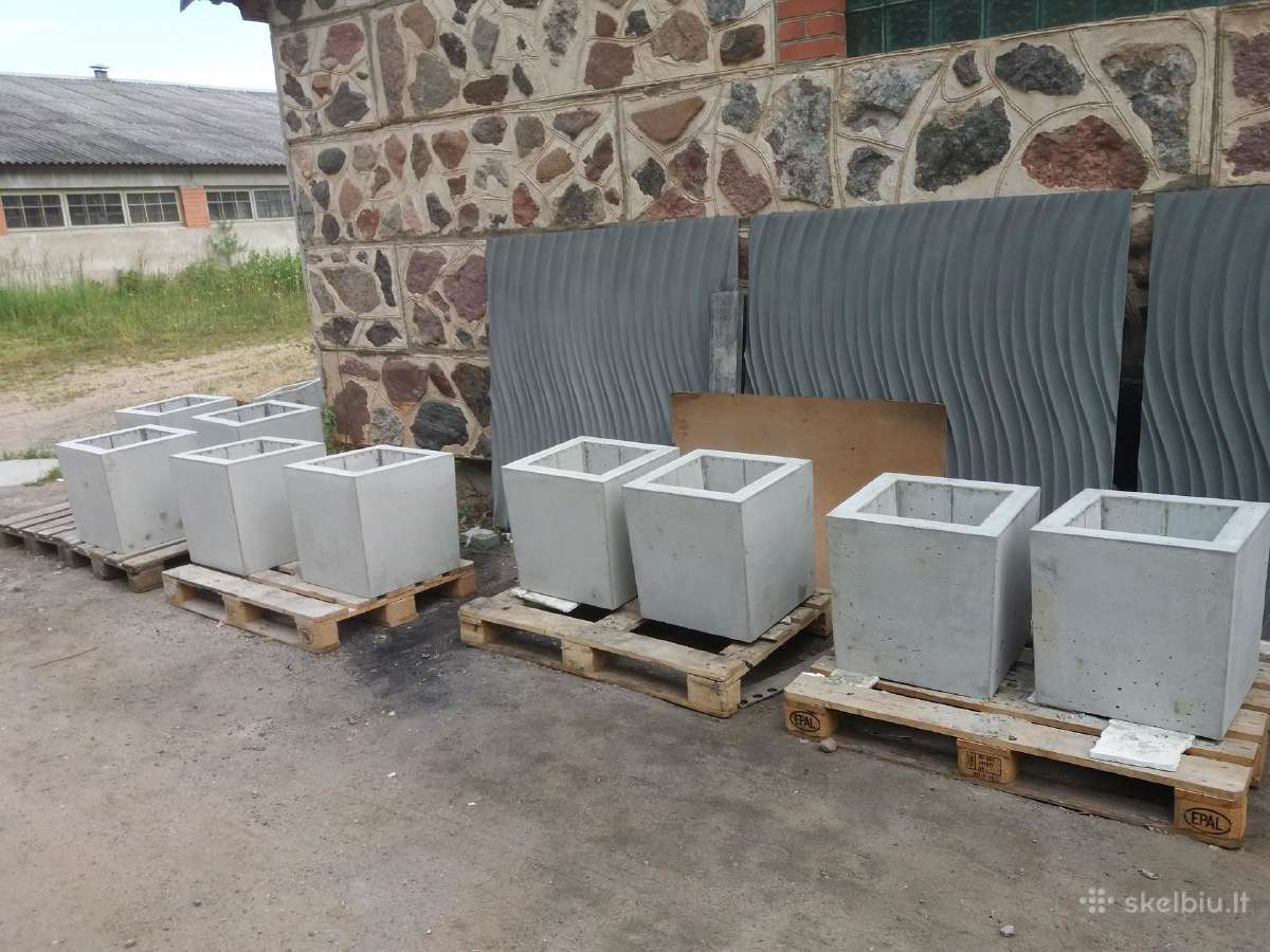 Betoniniai vazonai, šiukšliadėžės. - nuotraukos Nr. 2