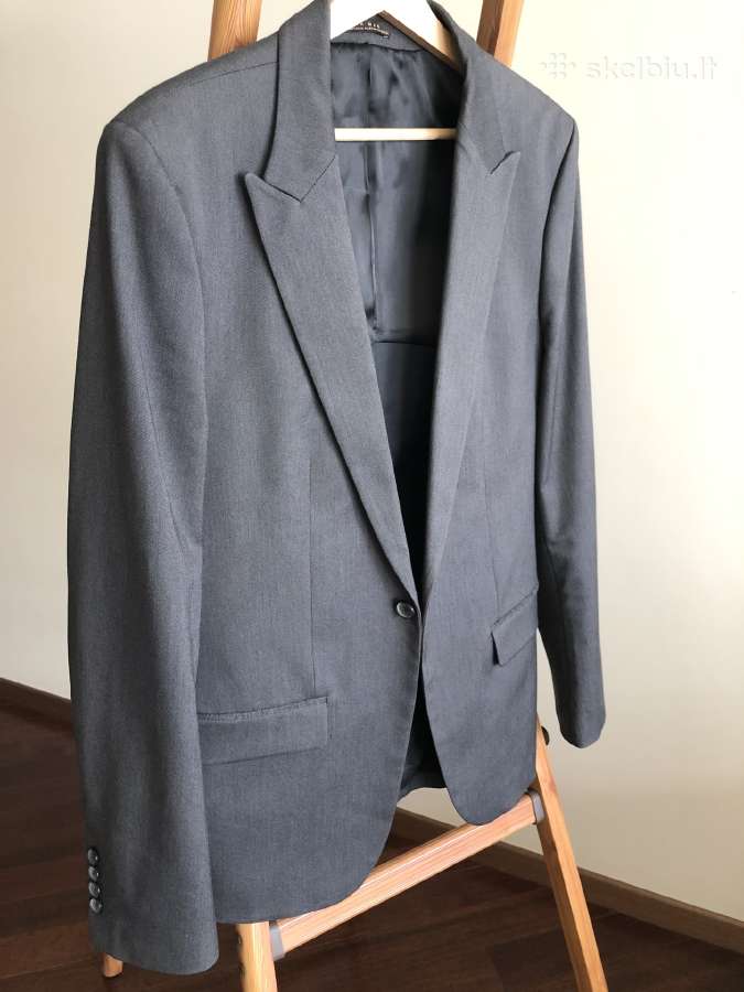 Pilkas Zara Man švarkas L - nuotraukos Nr. 8
