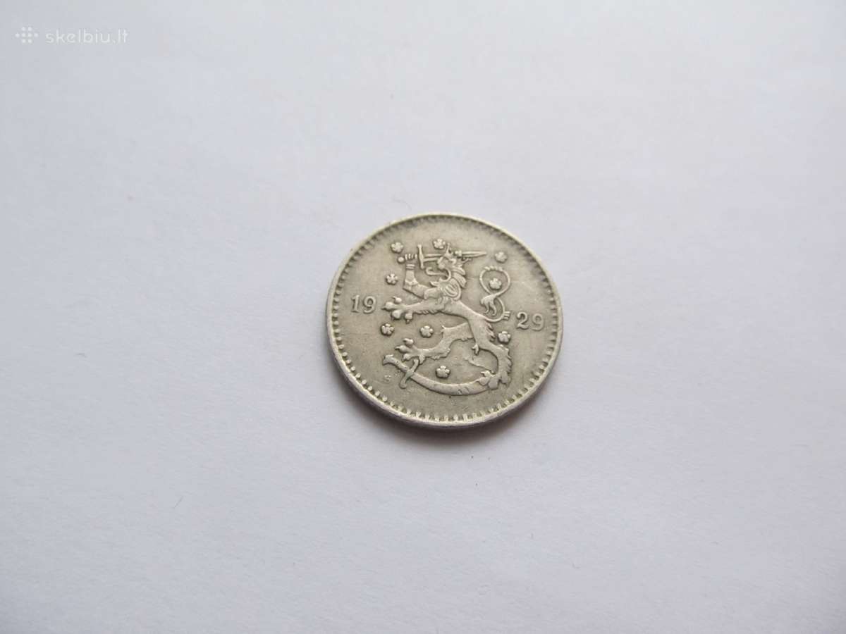 1 markka , Suomija ,1928, 1929, 1937 - nuotraukos Nr. 4