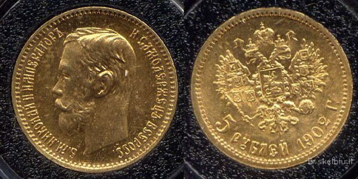 Perku Nikolajaus II carinius auksinius rublius