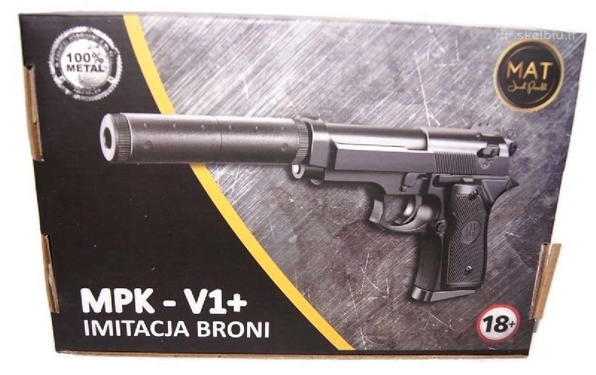 Beretta – Airsoft metalinis pistoletas su duslintu - nuotraukos Nr. 3