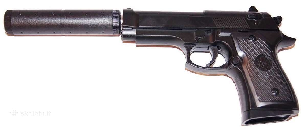 Beretta – Airsoft metalinis pistoletas su duslintu - nuotraukos Nr. 9
