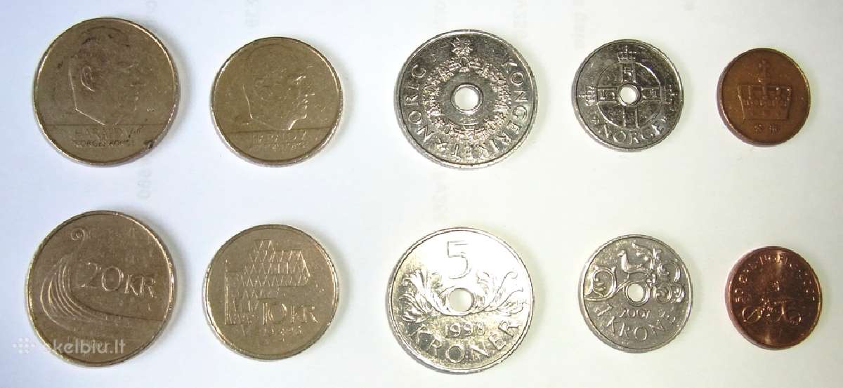 Perku Norvegijos ir Švedijos monetas bei banknotus