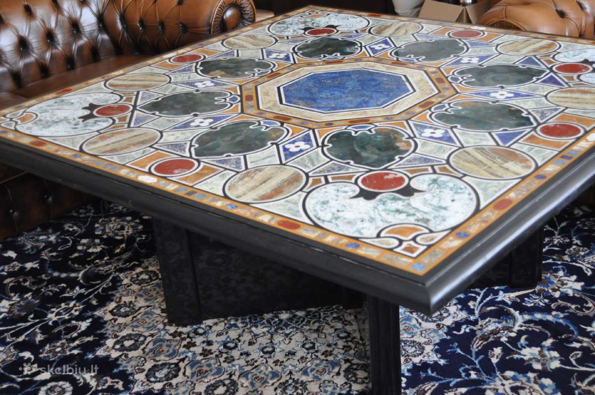 Marmuro mozaikos stalas (Pietre Dure), Italija