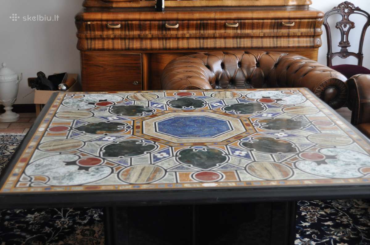 Marmuro mozaikos stalas (Pietre Dure), Italija - nuotraukos Nr. 2