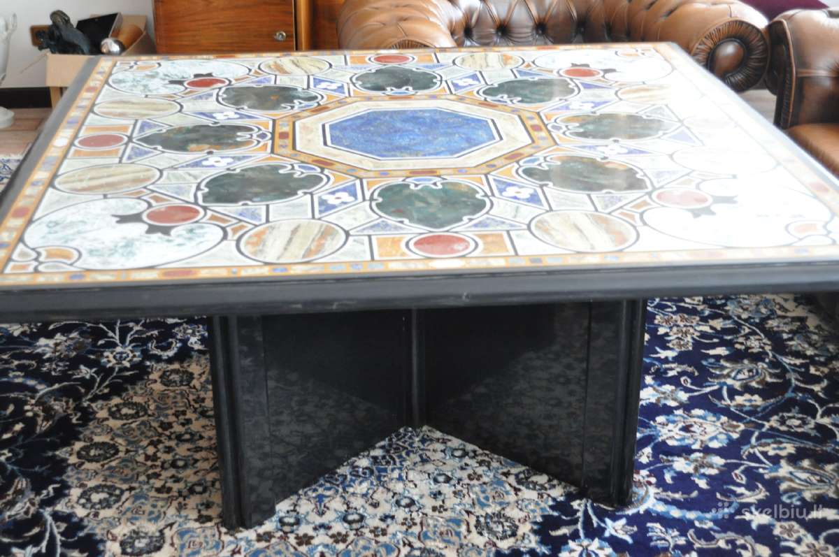 Marmuro mozaikos stalas (Pietre Dure), Italija - nuotraukos Nr. 3