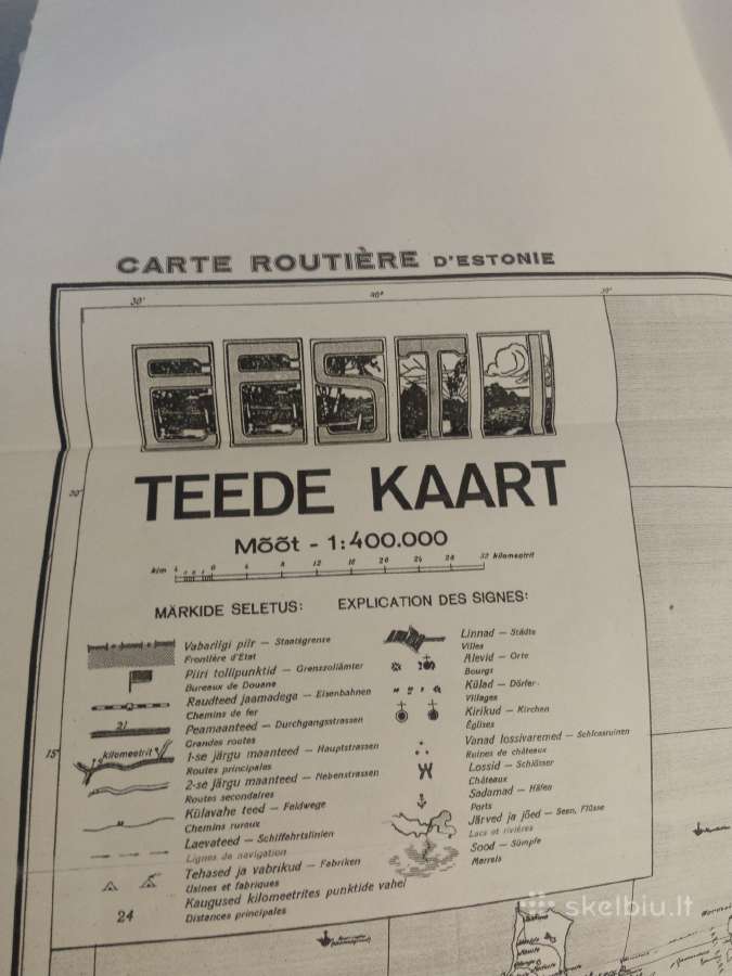 1939 m. Estijos žemėlapio kopija