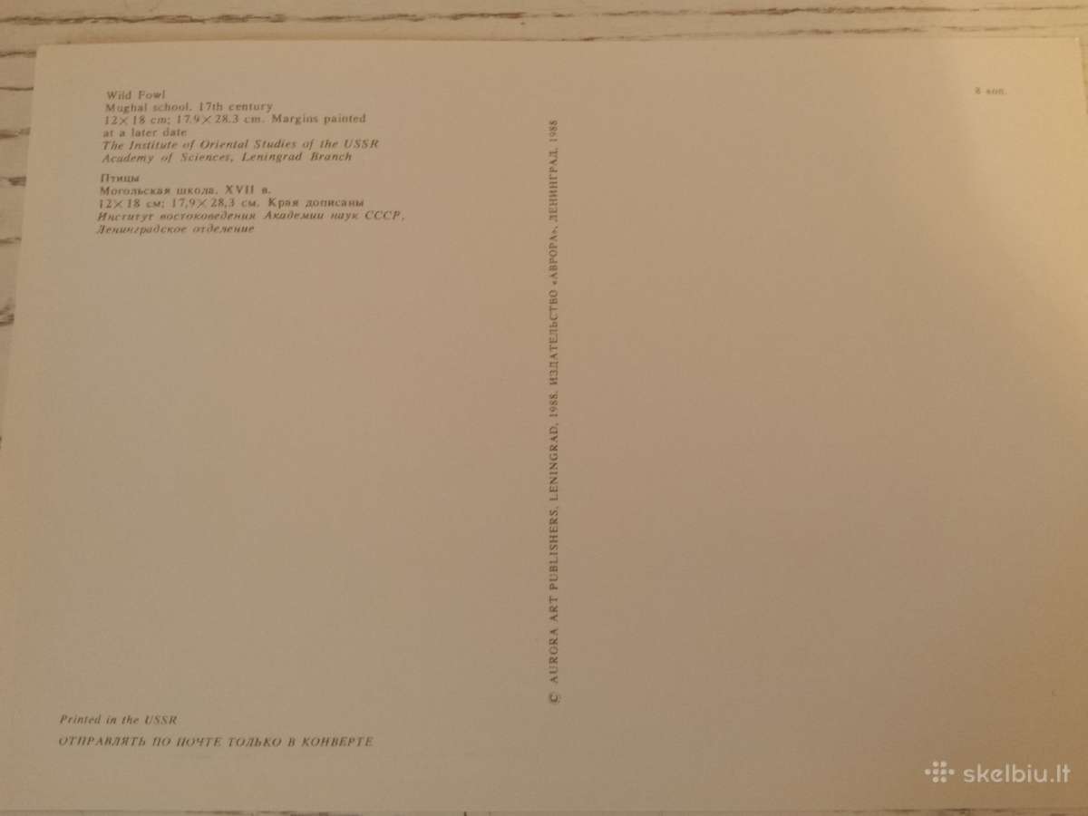 16-18 a. Indijos tapyba atvirutėse 1988 m. - nuotraukos Nr. 6