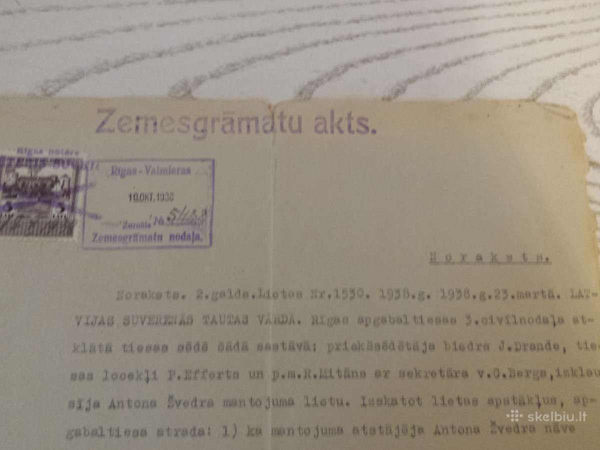 1938 m. dokumentas Ryga