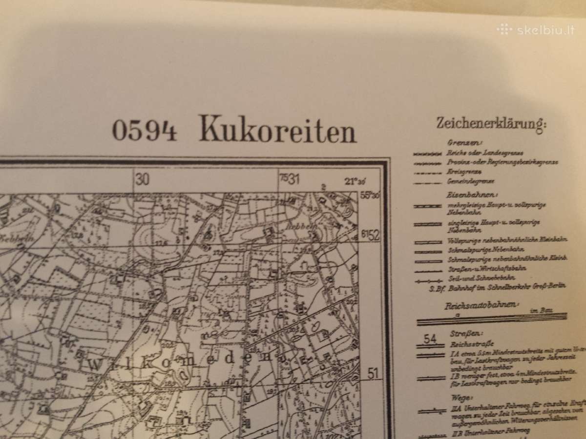 Kukoraičiai žemėlapio kopija 1941 m.