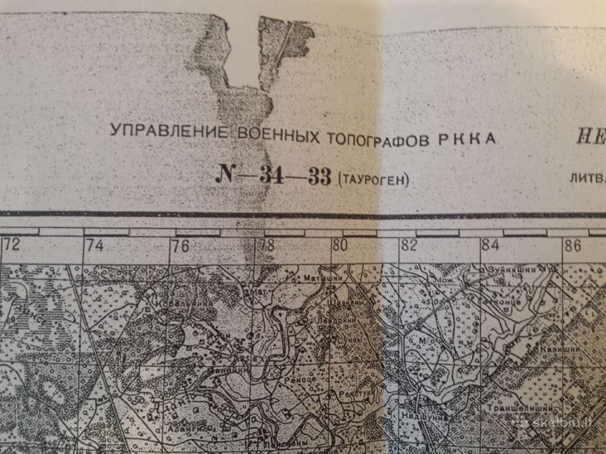 Tauragės žemėlapio kopija 1928 m.