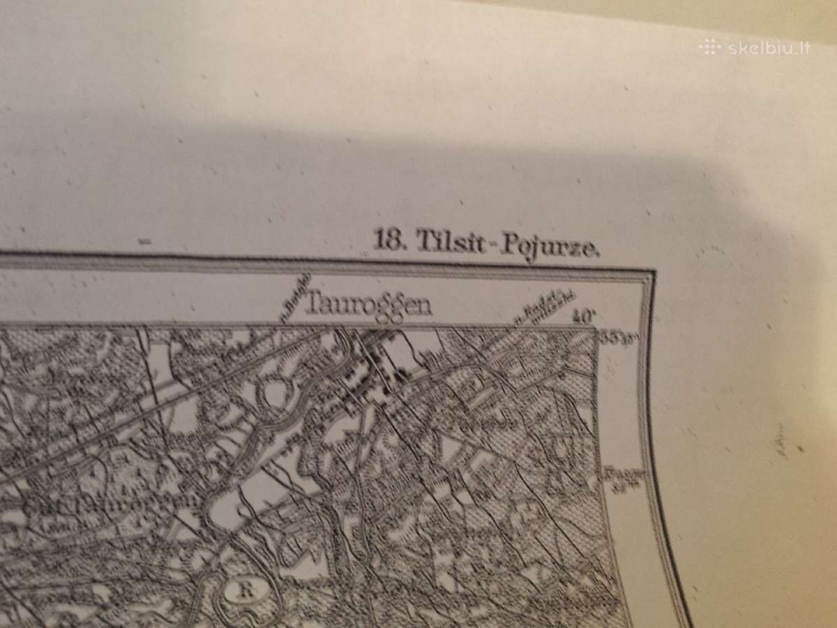 Tilžė Pojuržė žemėlapio kopija 1928 m.