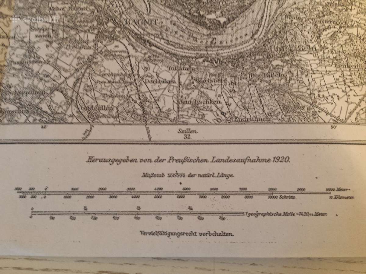 Tilžė Pojuržė žemėlapio kopija 1928 m. - nuotraukos Nr. 3