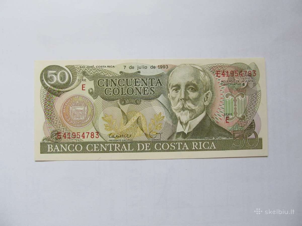 50 colones , Kosta Rika , 1993 unc