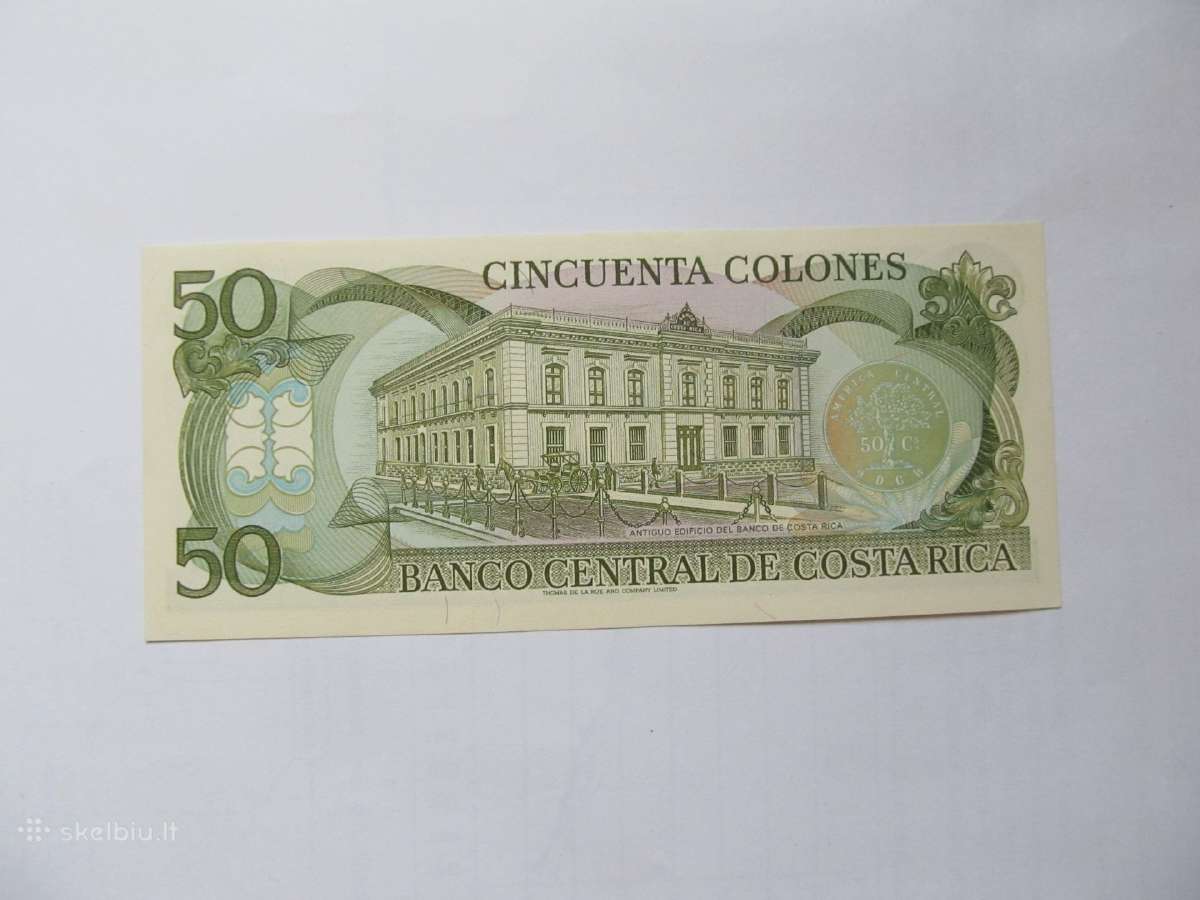50 colones , Kosta Rika , 1993 unc - nuotraukos Nr. 2