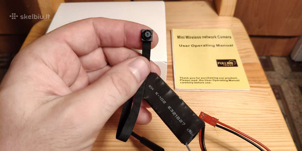 WiFi 4k kamera su akumuliatorium ant šleifo