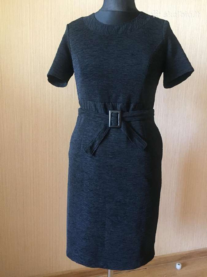 Juoda, elegantiška, faktūrinė suknelė