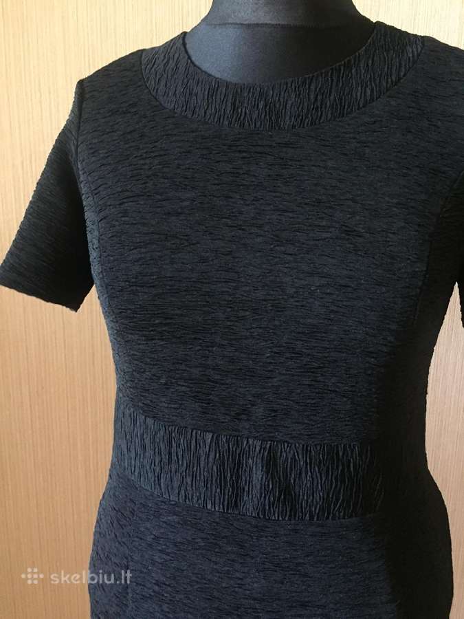 Juoda, elegantiška, faktūrinė suknelė - nuotraukos Nr. 6