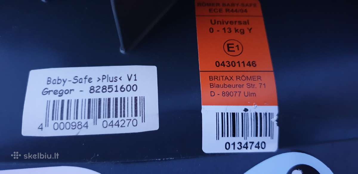 Britax Romer Baby Safe Plus V1 Gregor 0-13kg - nuotraukos Nr. 4