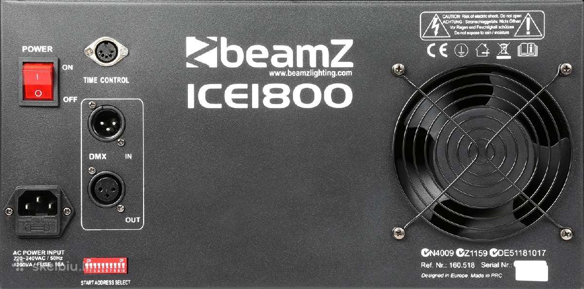 Žemo rūko mašina Beamz Ice1800 Ice Fogger Dmx - nuotraukos Nr. 4