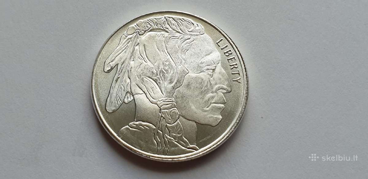 Usa 1/2 Oz moneta,buivolas-indenas , 999 sidabras