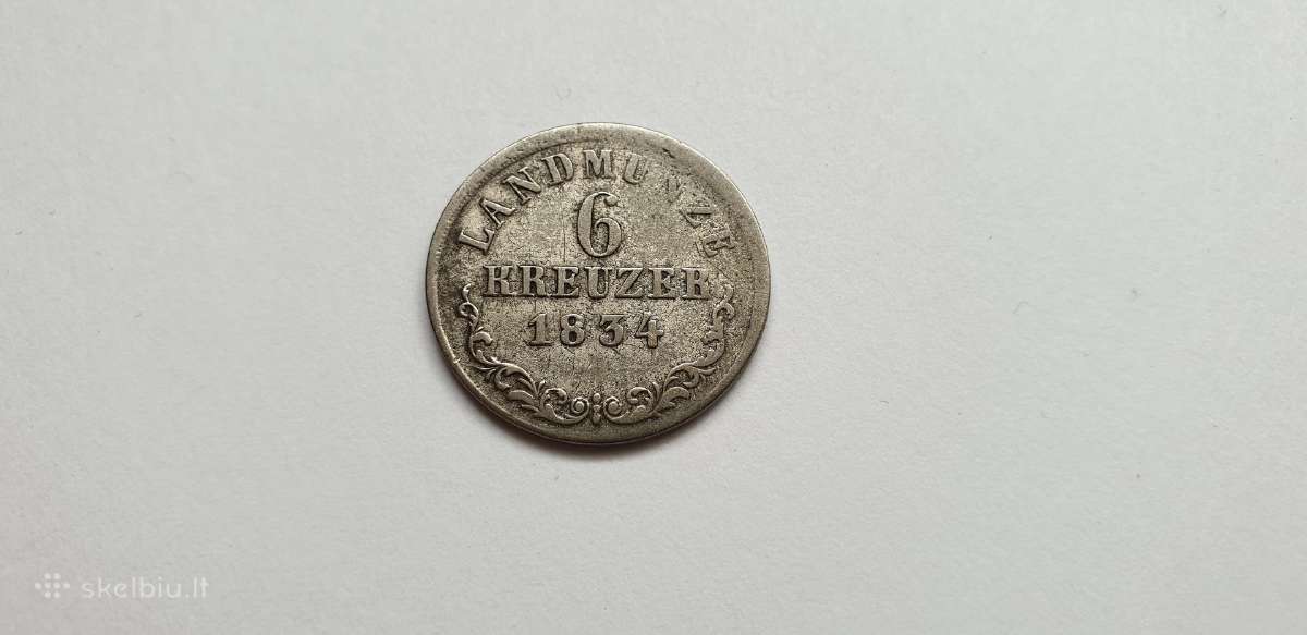 1834 6 Kreuzeriai Sachsen- Meiningen , Reta!