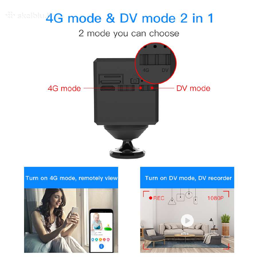 4G slapta Full HD kamera (dedasi Sim kortelė) - nuotraukos Nr. 4