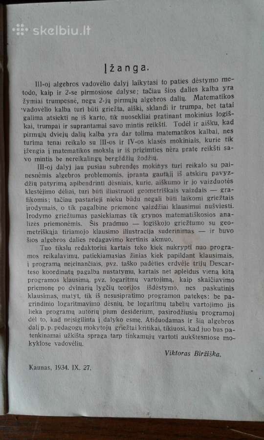 Senos matematikos knygos iki 1945 m. leidimo - nuotraukos Nr. 9