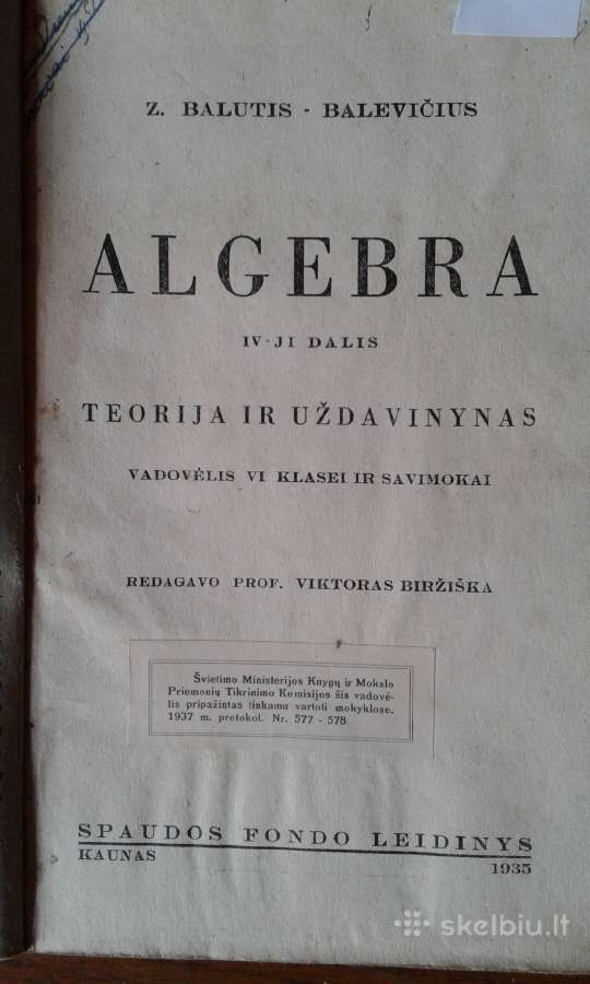 Senos matematikos knygos iki 1945 m. leidimo - nuotraukos Nr. 12