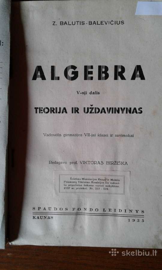 Senos matematikos knygos iki 1945 m. leidimo - nuotraukos Nr. 15