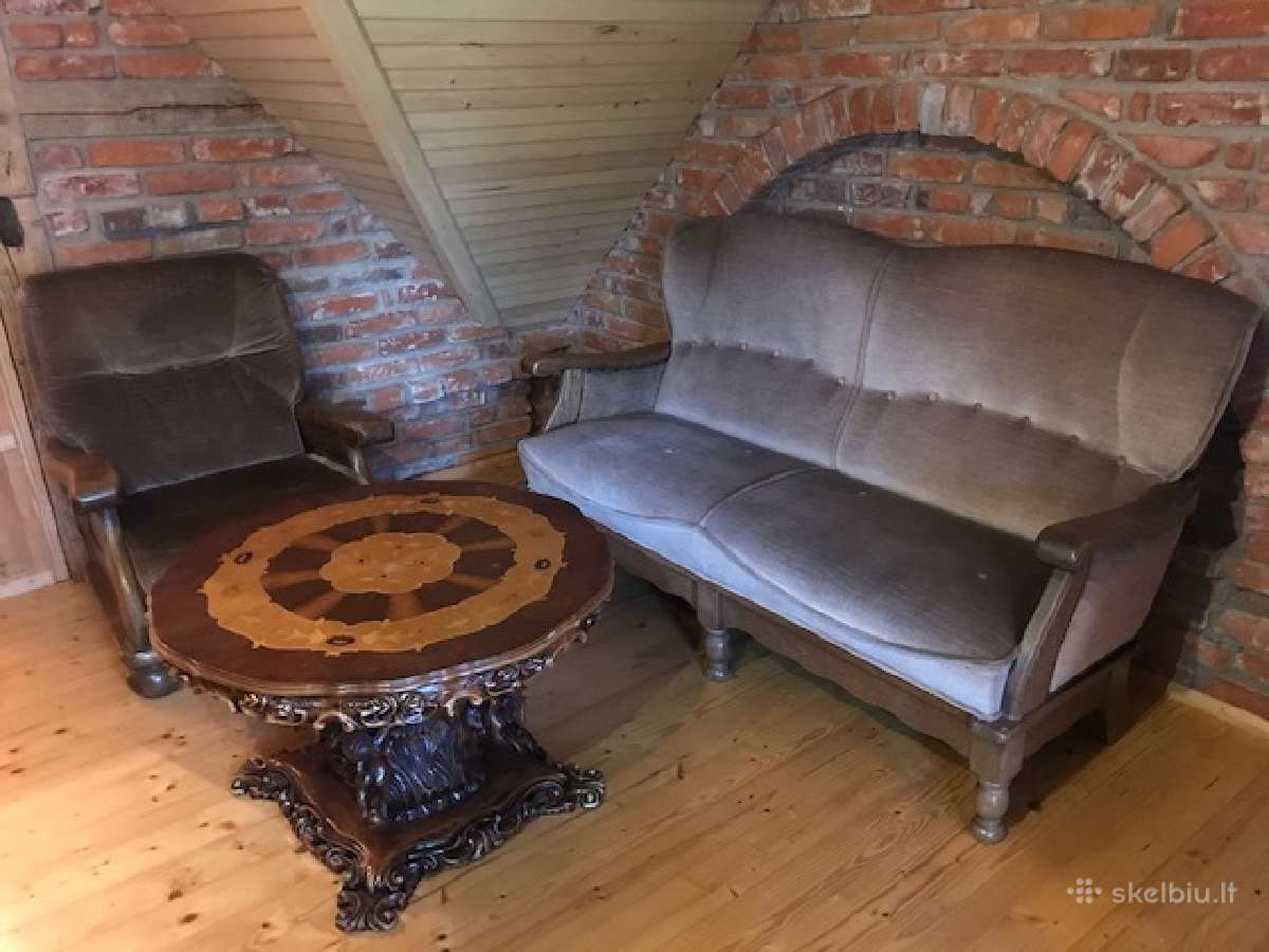 Sofa su foteliu antikvariatas Pigu Plungė -Telšiai