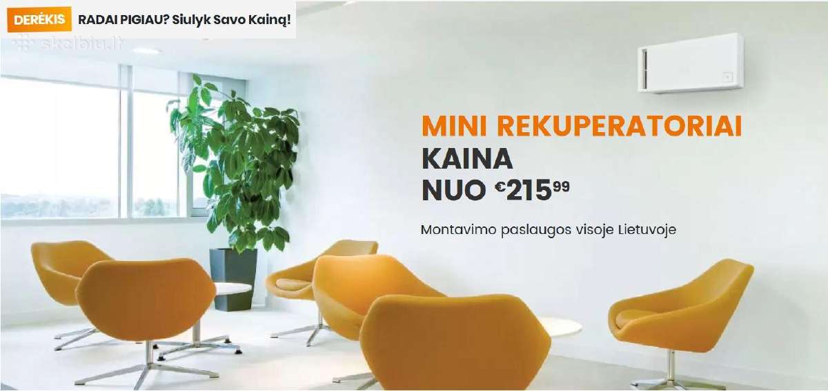 Mini Rekuperatoriai , Rekuperatorius ,Ventiliacija