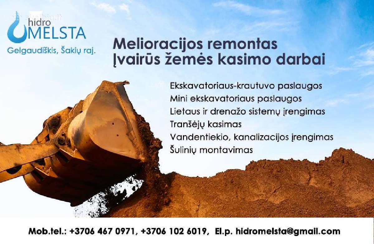*Kasimo darbai*ekskavatoriaus nuoma*melioracija*
