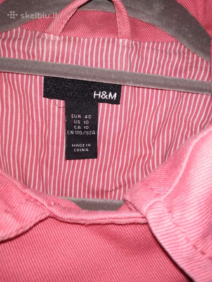 H&m koralinis medvilninis-džinsinis švarkelis-stri - nuotraukos Nr. 3