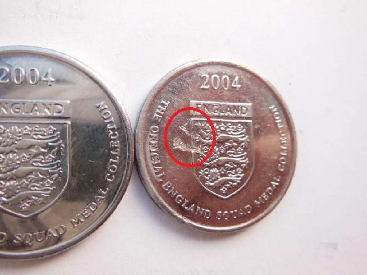 Oficiali Anglijos futbolo rinktinės medaliai po 1€ - nuotraukos Nr. 4