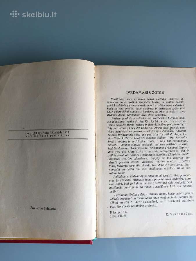 Klaipėdos problema, R. Valsonokas, 1932 metai - nuotraukos Nr. 4
