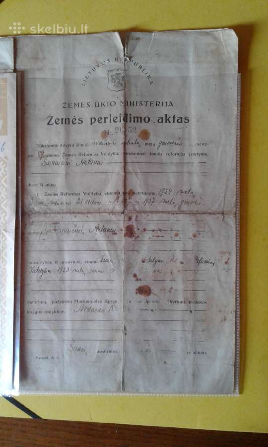 Tarpukario dokumentai,prusijos dokum. 1907 m.