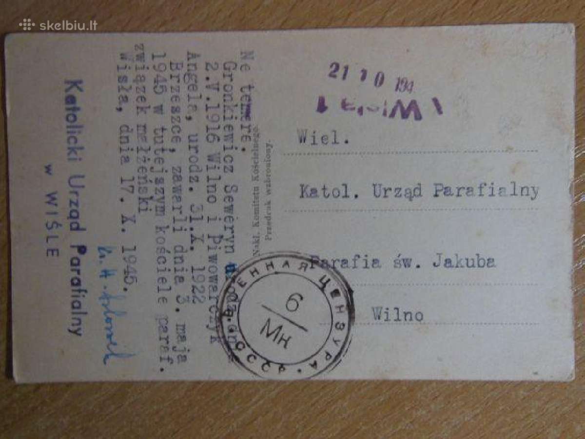 Wisla kosciol kotolicki su antspaudų cenzūra 1945m - nuotraukos Nr. 3