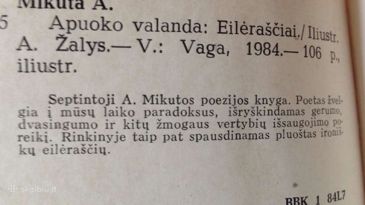 Knyga: Mikuta Algimantas "Apuoko valanda" - nuotraukos Nr. 3