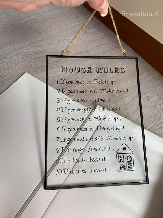 Interjero dekoracija "House rules"