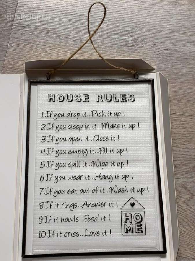 Interjero dekoracija "House rules" - nuotraukos Nr. 2