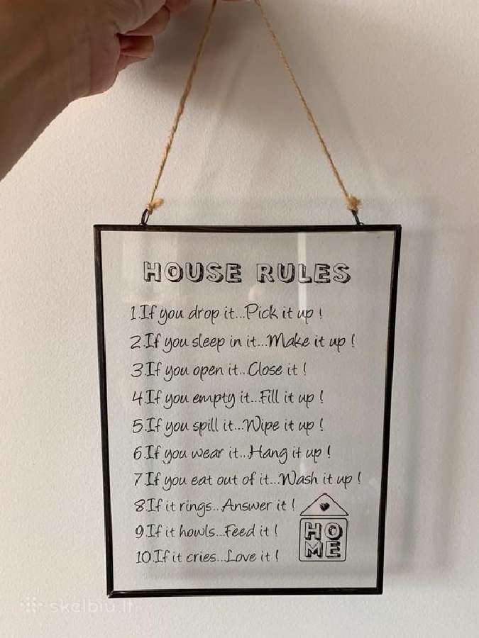 Interjero dekoracija "House rules" - nuotraukos Nr. 3