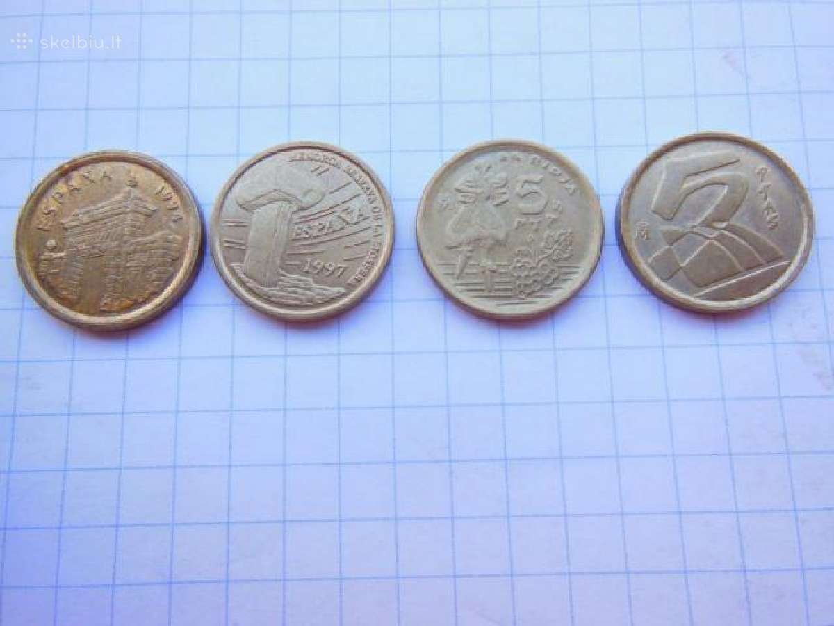 Ispanijos 5 pesetos 4 vnt,2€ - nuotraukos Nr. 2
