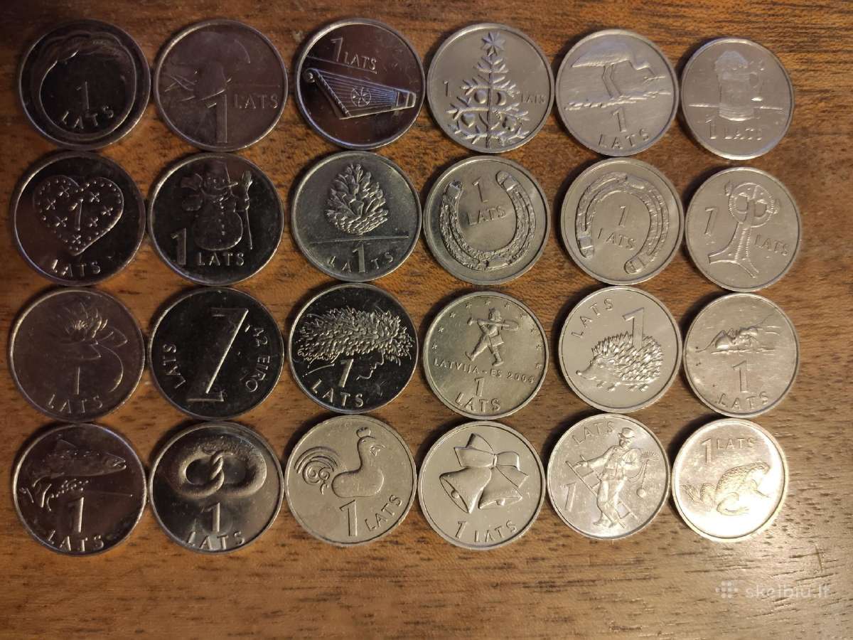 Latvijos latų komplektas 24 vnt. - nuotraukos Nr. 2
