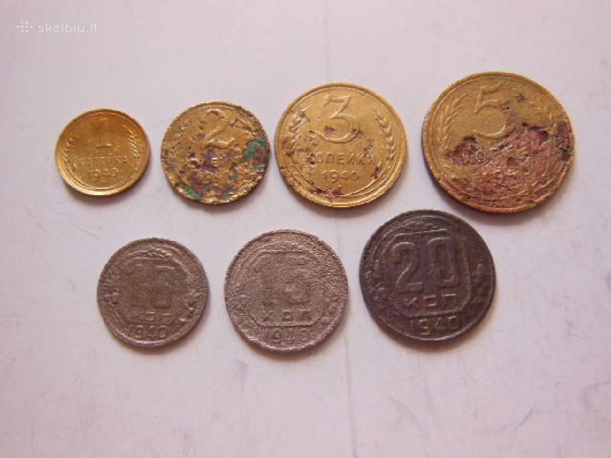 Tarybiniu kapeikų rinkinys 1940m.5€